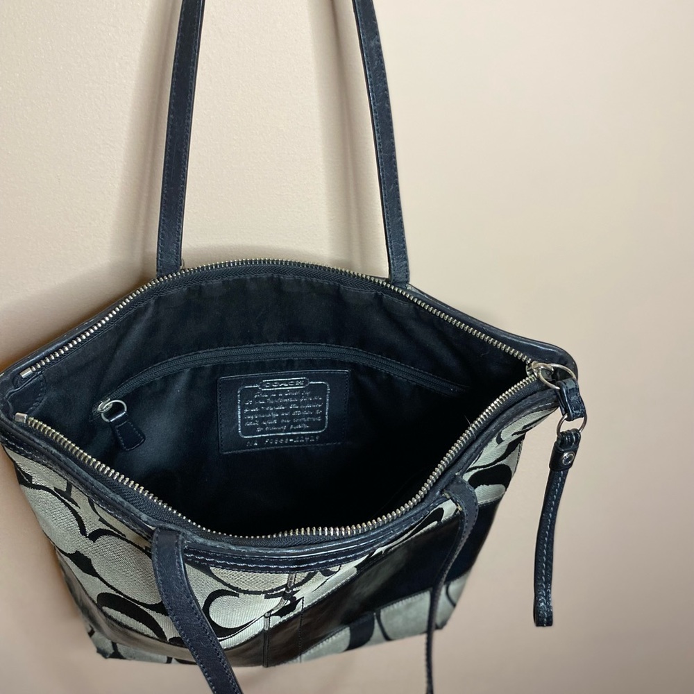 Coach Signature Stripe Tote Bag